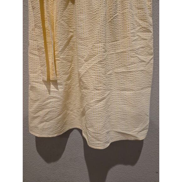 Koton Women's Yellow Striped Romper Dress Lemon Embroidery 10 Preppy Seersucker - Picture 8 of 12